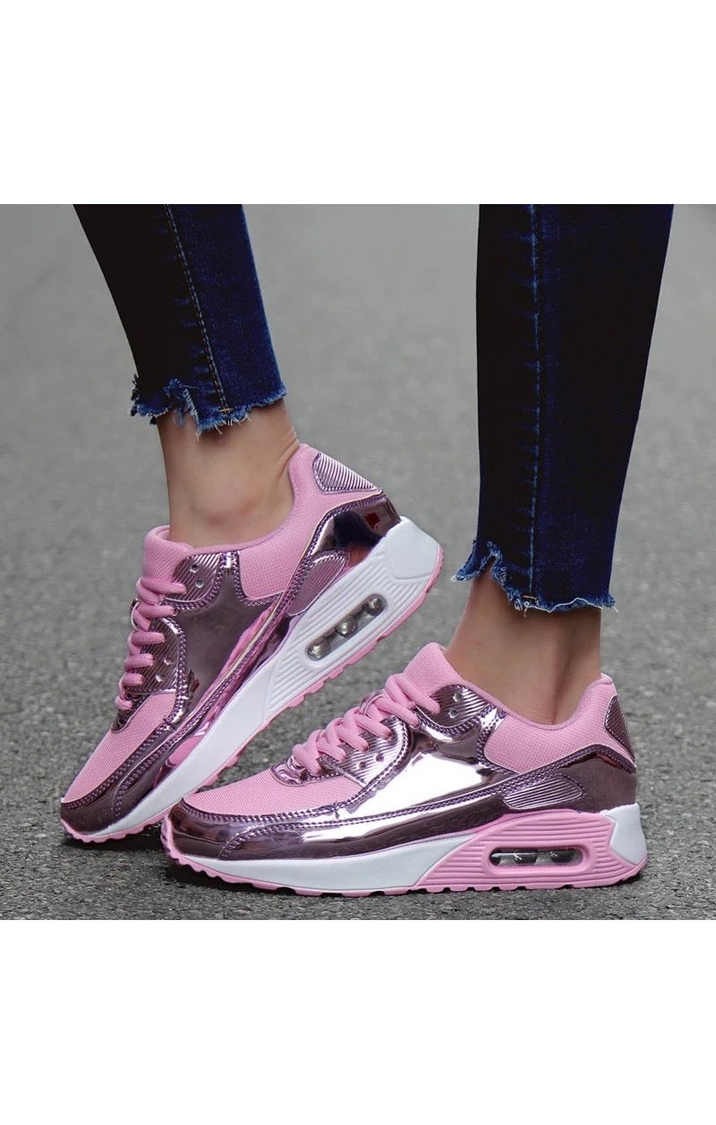 Shiny Women Shining Platform Breathable sneakers   (4 Colors)