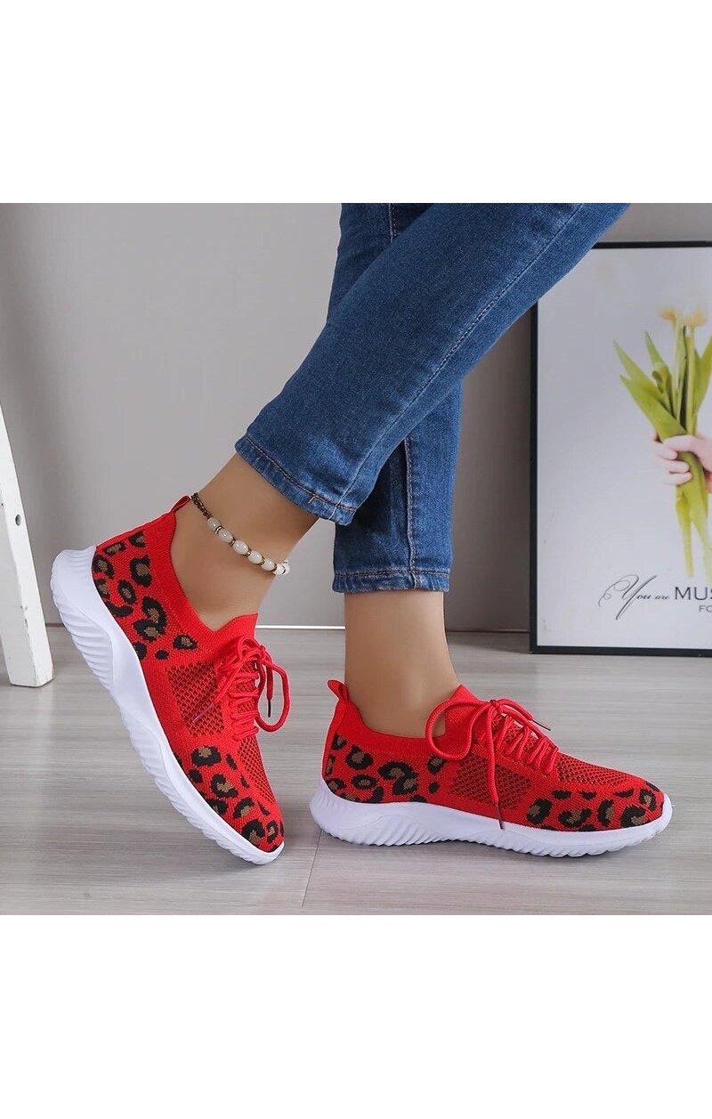 Women's Leopard Tennis Breathable Sneakers (Many Colors)