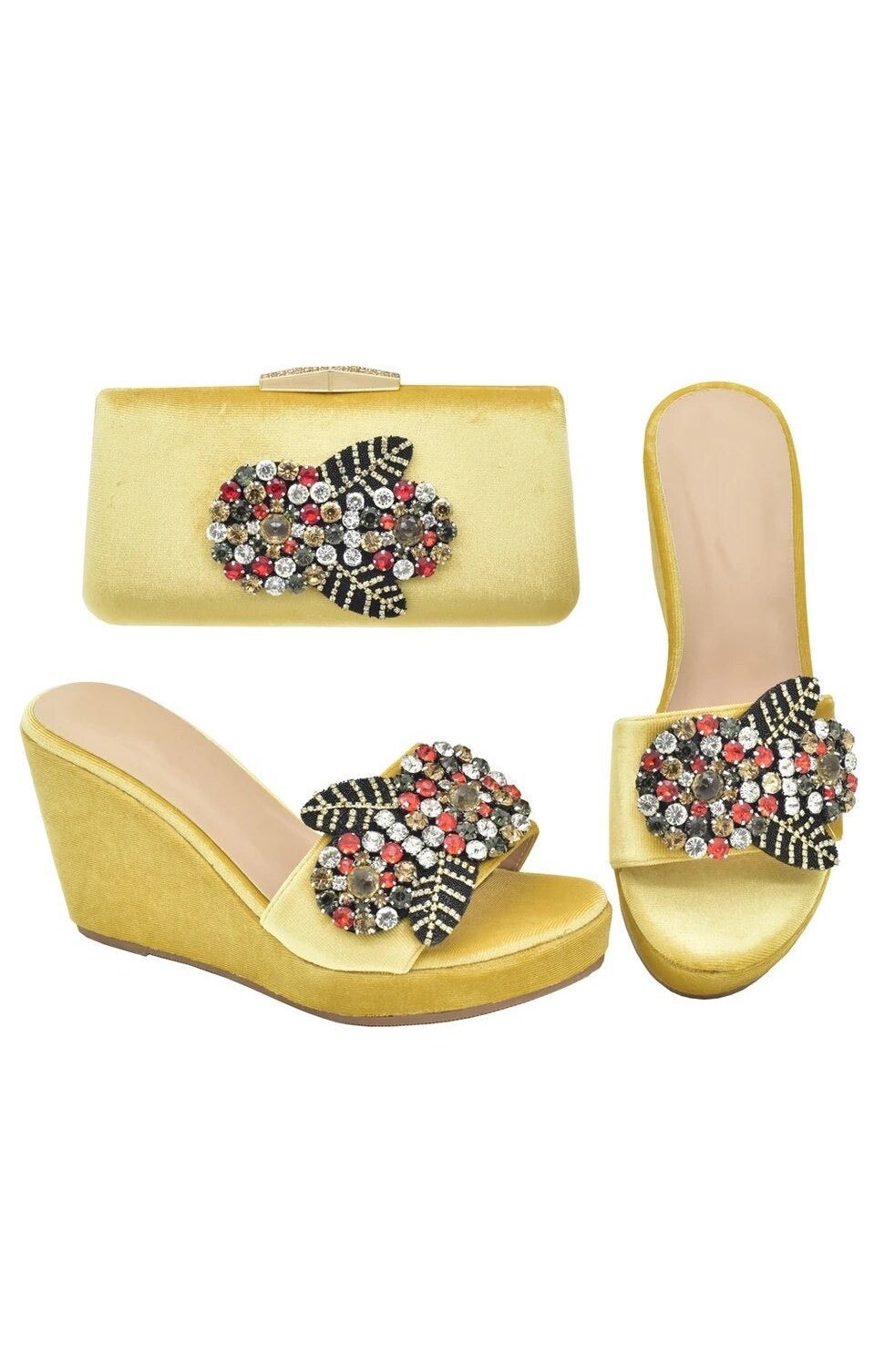 Wedges  with Matching Clutch (Many Colors)