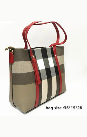 Luxury Stripe Matching  purse bag shoe set