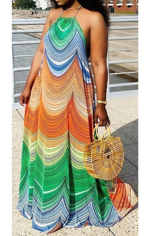 Multicolor Flowy Maxi Dress