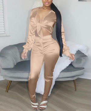 Sexy Satin Two Piece Set (3 Colors)