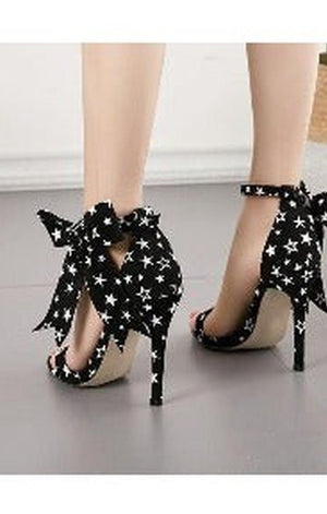 Ribbon Bow High Heels Sandals Shoes